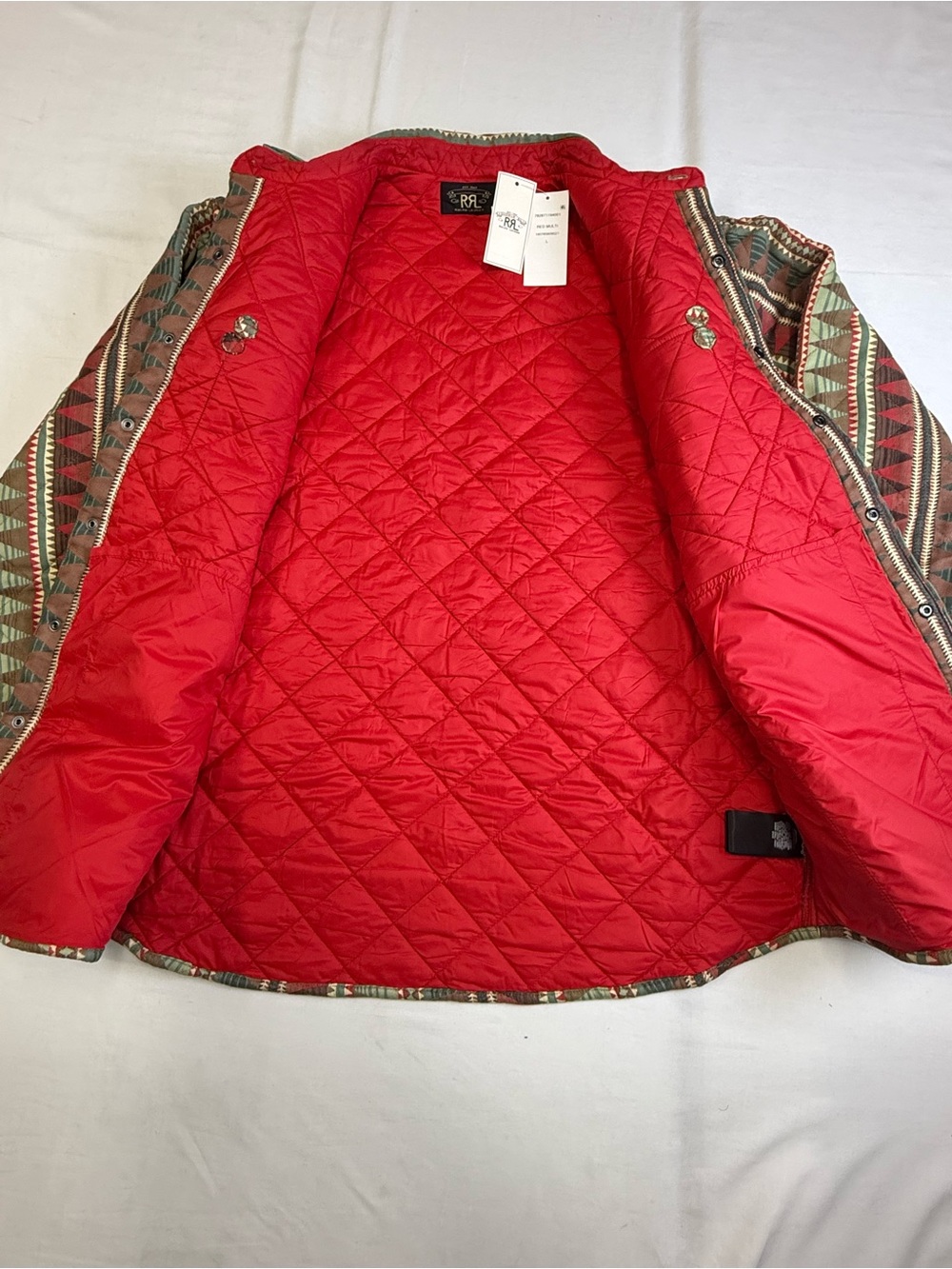 Ralph Lauren Double RL Southwestern Geometric Button-Down - Red, Green, Brown - Picture 7 of 13